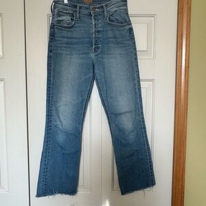 MOTHER The Tripper Ankle Fray Blue Jeans